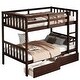 preview thumbnail 8 of 31, Twin Over Twin Rubber Wood Bunk Bed with 2 Drawers, Convertible into 2 Twin Beds