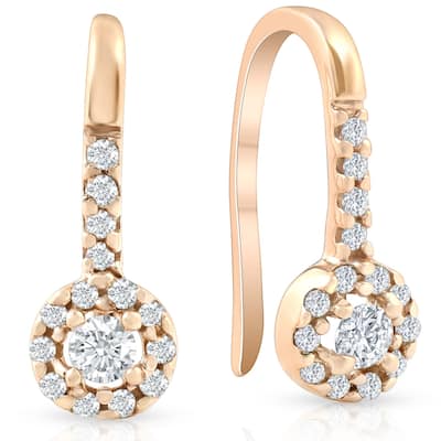 1/5ct Diamond Earrings Rose Gold