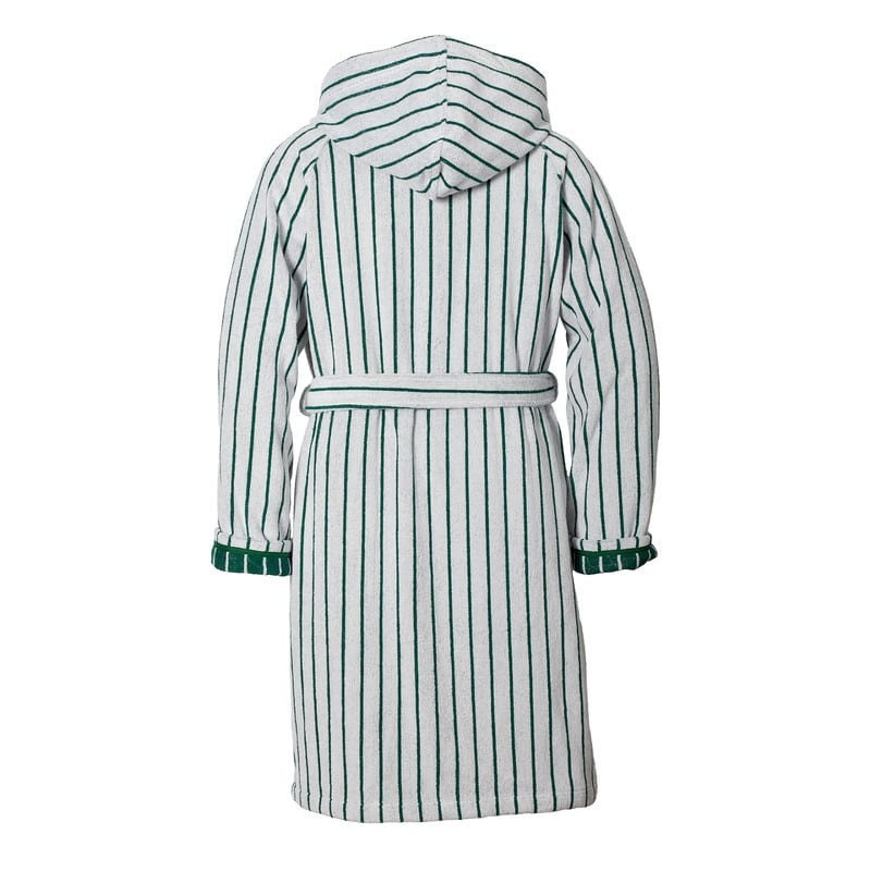 Lacoste Centre Mark Cotton Jacquard Stripe Unisex Bathrobe