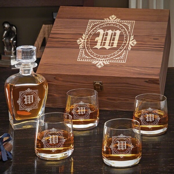 Winchester Personalized Draper Decanter Set with Benson Glasses