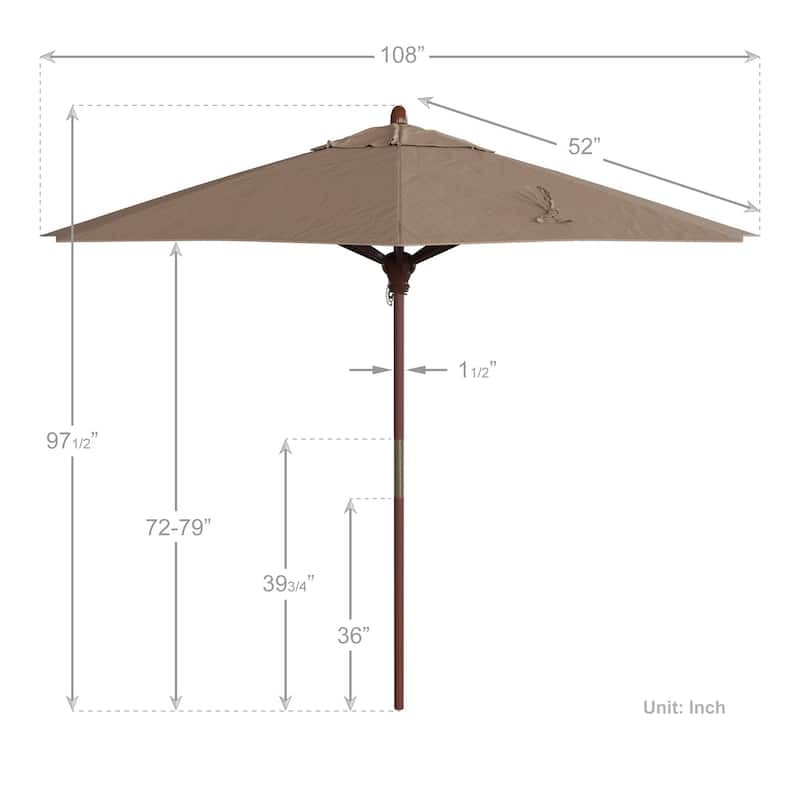 California Umbrella 9-ft. Round Marenti Wood-framed Olefin Patio Umbrella (No Base)