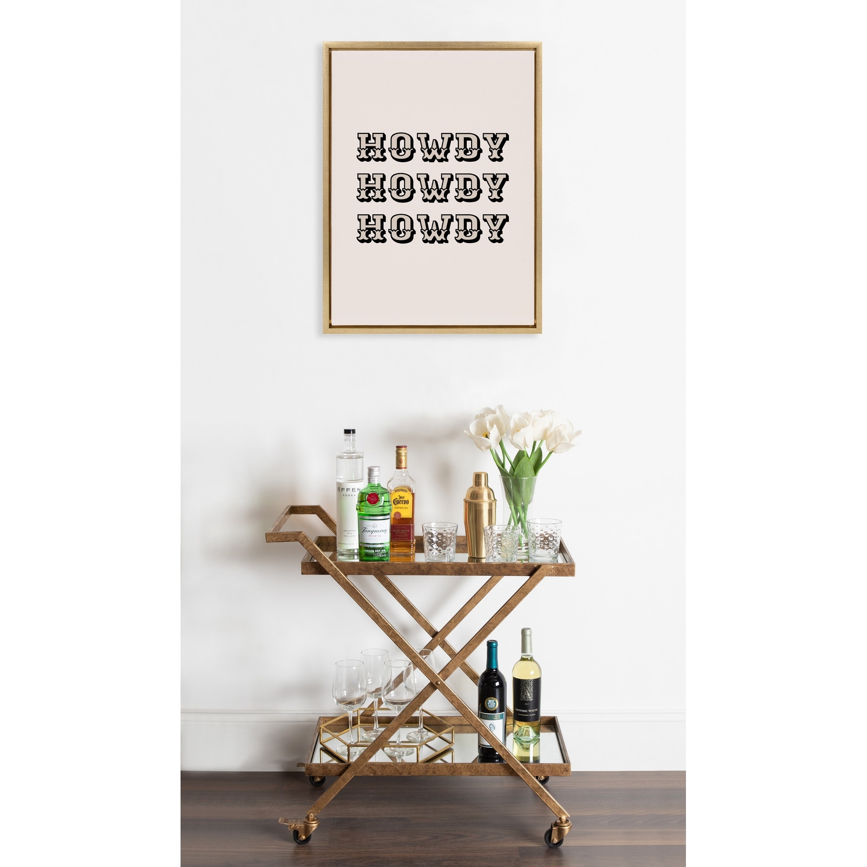 Kate and Laurel Sylvie Howdy Western Framed Canvas by Honey Island Studio