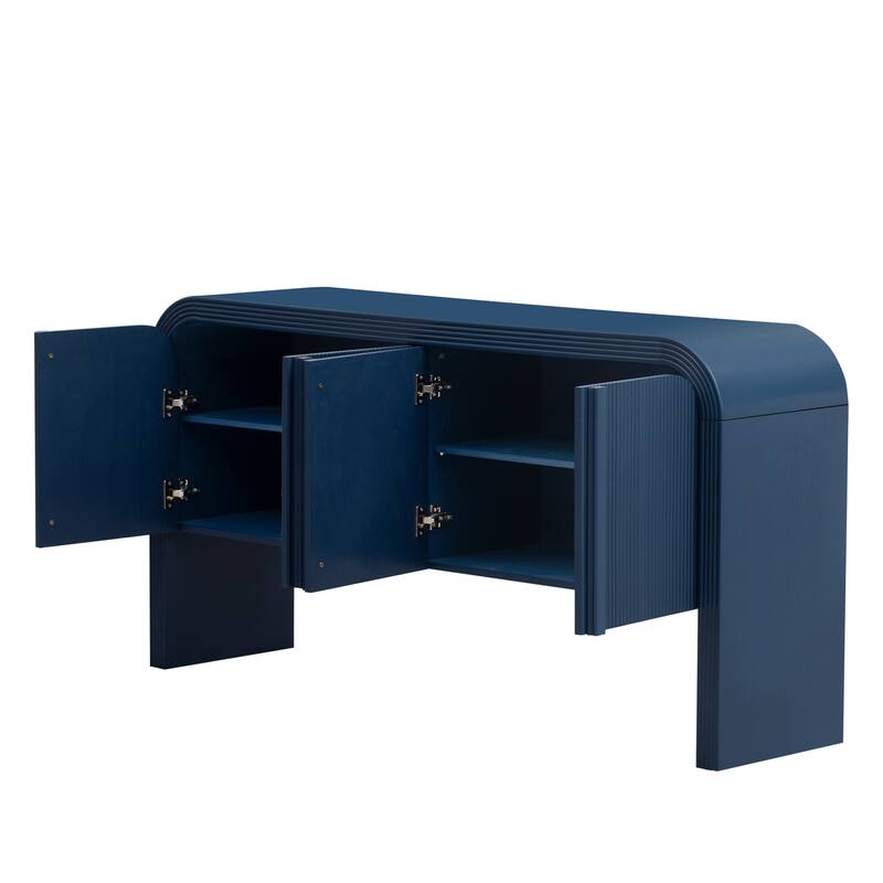 Striped Storage Sideboard with 4 Doors