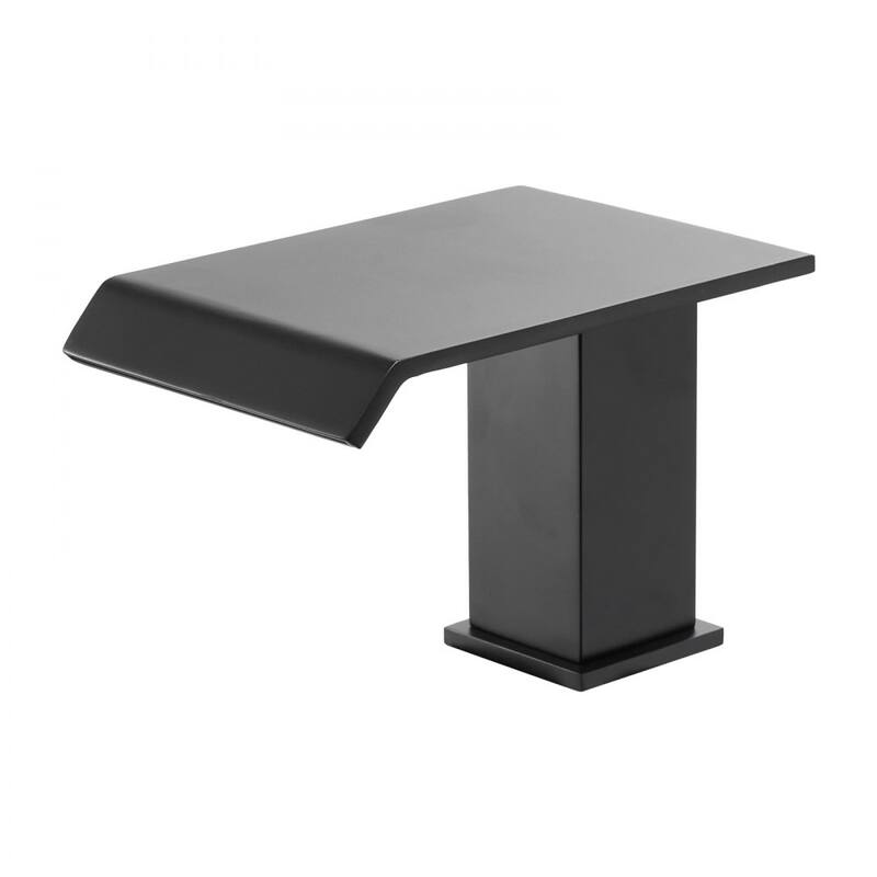 Matte Black Stainless Steel Roman Tub Faucet Set with Widespread 3-Hole and Deck Mount - 6.10” x 7.68” x 3.94”