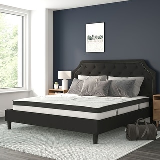 Tufted Platform Bed with 10 Inch Pocket Spring Mattress