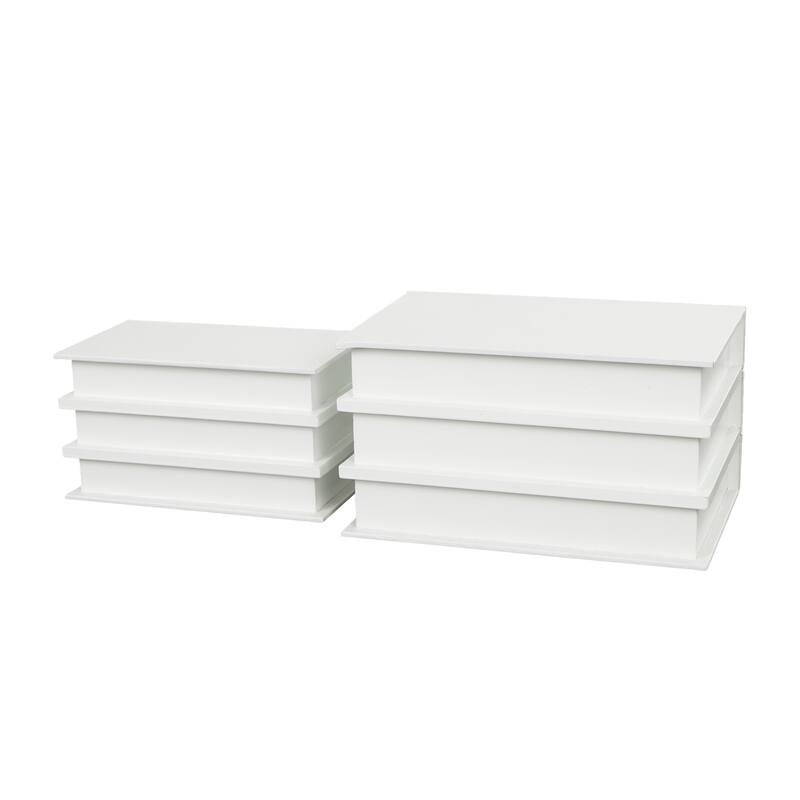 White or Black Canvas Faux Storage Book Box with Live, Laugh, Love Text (Set of 2)