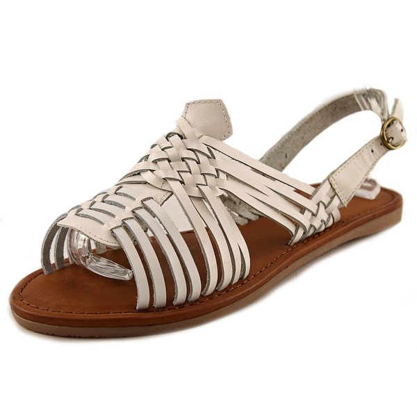 Mia Heritage Budapest Women Open-Toe Leather White Slingback Sandal