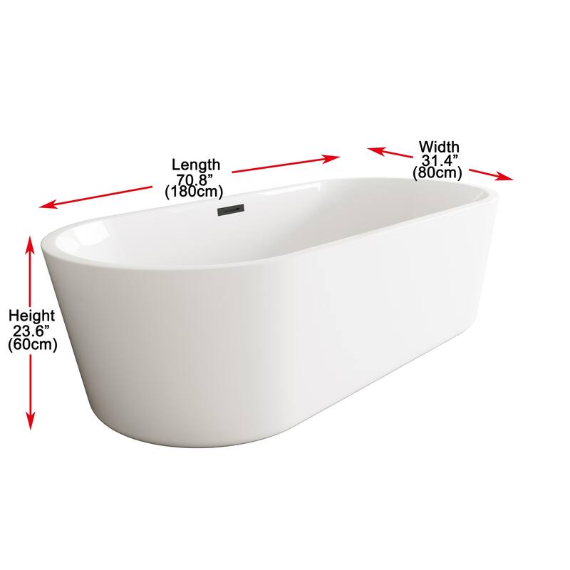 Odell Soaking Bathtub in Glossy White