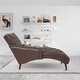 preview thumbnail 27 of 27, Chaise Lounge Arm Chair with Pillow and Wood Legs,Accent Soft Chair with Tufted Back and Arm,Upholstered Chaise Couch Chair