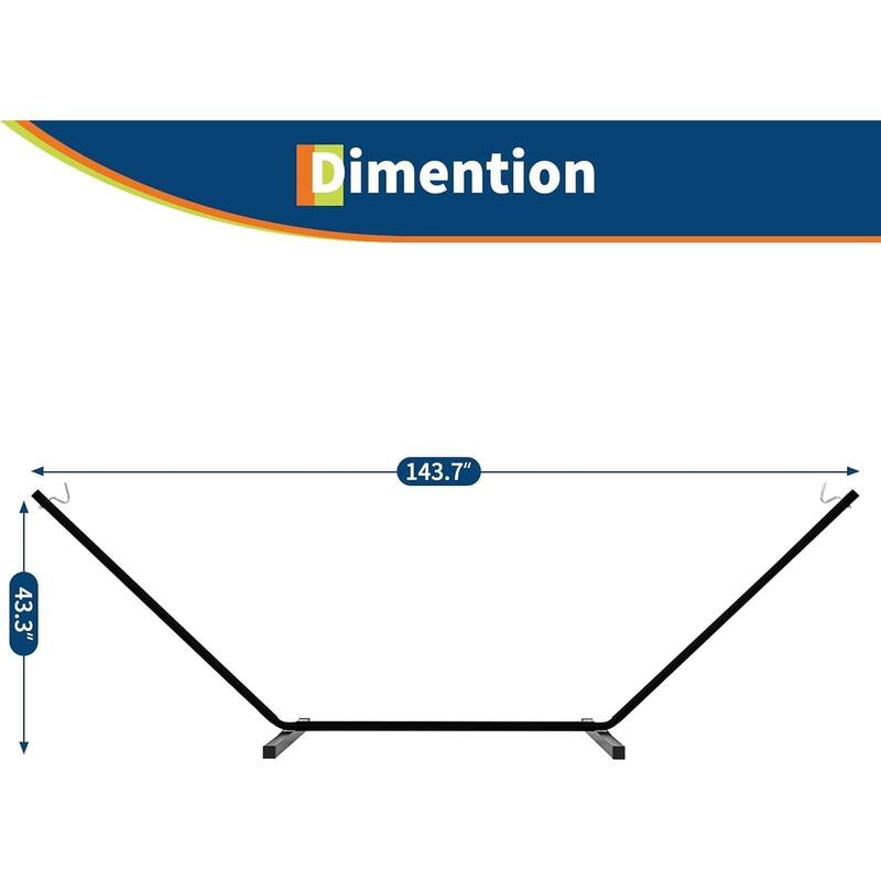 2 Person Heavy Duty Double Hammock, with Collapsible Steel Frame