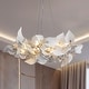 preview thumbnail 67 of 72, KAYLA 31.5" 6-Light Luxury Gold Chandelier, Modern Ceramic Leaf Branch 31.5in 6-Light - Chrome