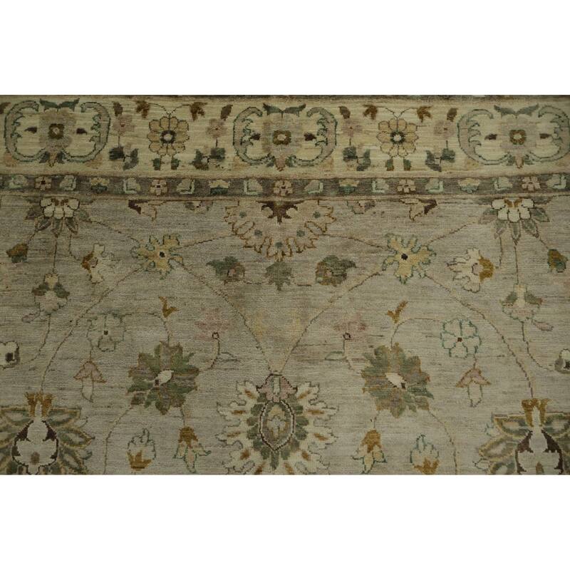 Hand Knotted Oriental 100% Wool Carpet Traditional All-Over Greys & Charcoal Ziegler Area Rug - 8' 10'' X 6' 0''