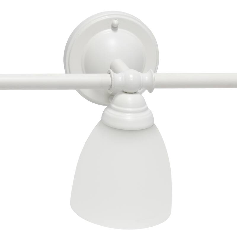 3-Light Vanity Light - Metal & Glass Shade Uplight Downlight - Bathroom, Hallway, Entryway Fixture - 9.5