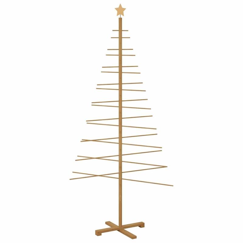 vidaXL Wooden Christmas Tree with Stand Brown bamboo