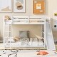 preview thumbnail 1 of 13, Full over Full Wood Bunk Bed with Slide,Built-In Ladder and Shelves White