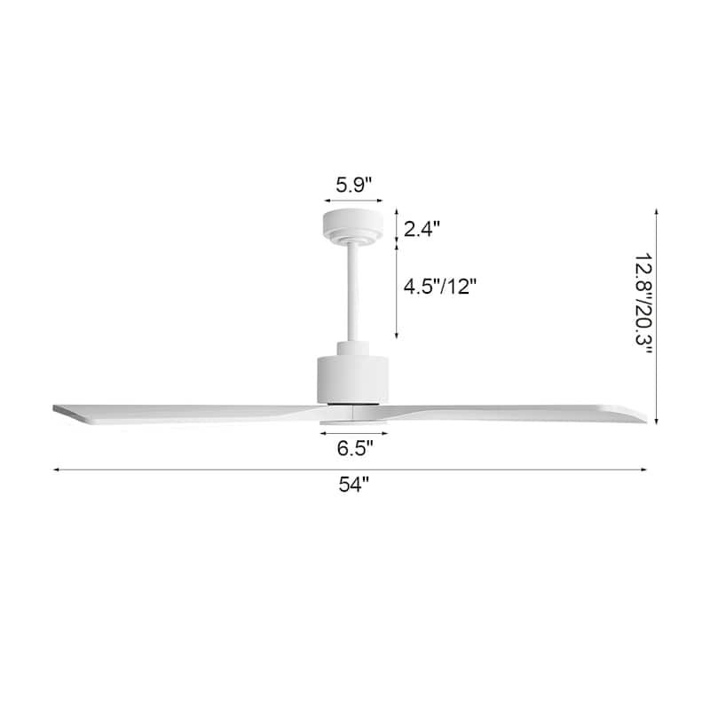 MLiAN 54 inch 4 Soild Wood Blades Indoor Ceiling Fan with Remote - 54 inch