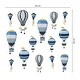 preview thumbnail 5 of 5, Walplus Blue Hot Air Balloons Children Wall Stickers DIY Nursery Decor