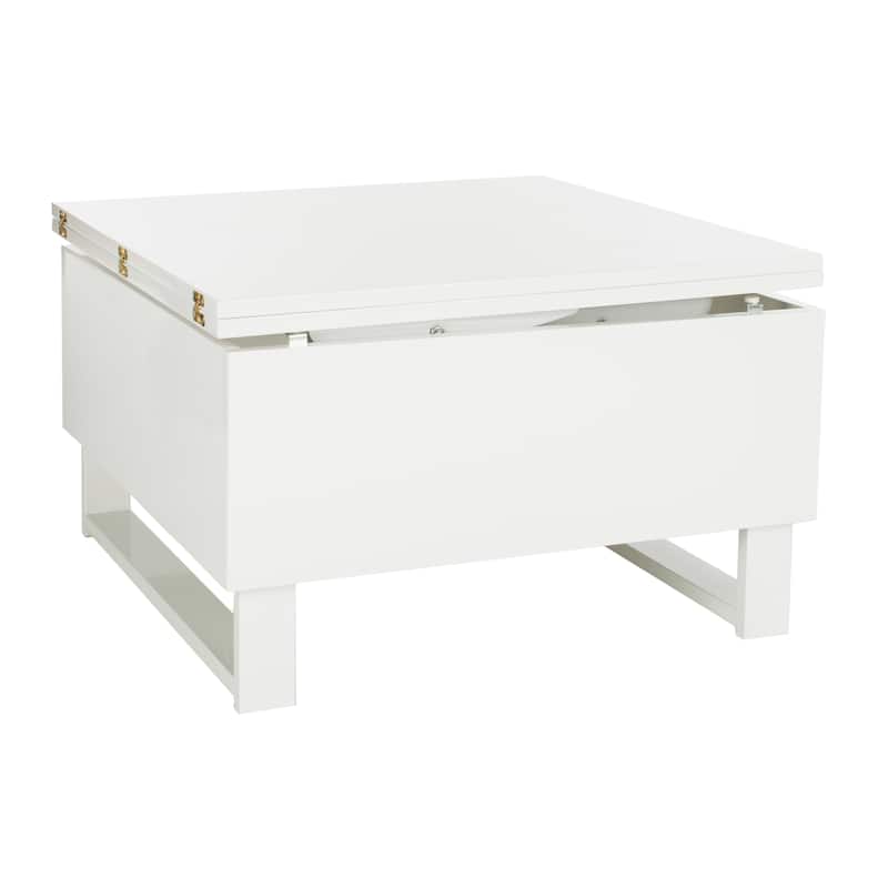 SAFAVIEH Enriqueta White Lift-Top Coffee Table - 27.6" x 27.6" x 19.1" - 28Wx28Dx19H