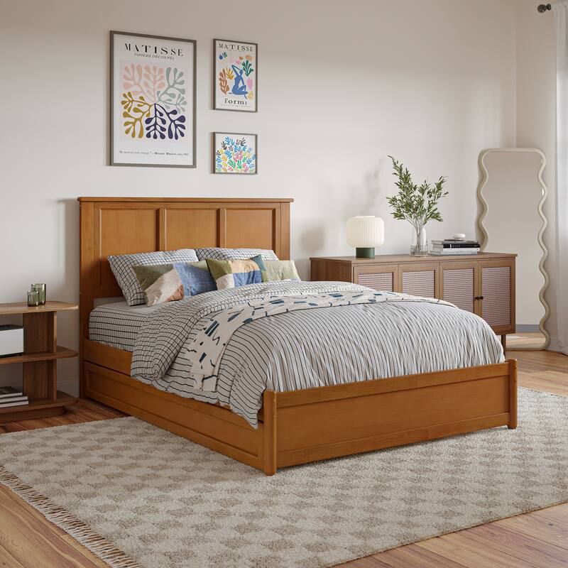 Felicity Platform Bed with Panel Footboard and Twin Trundle