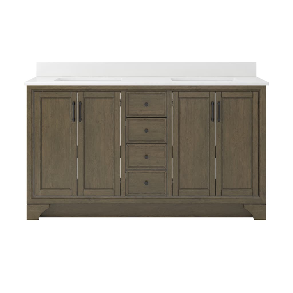 CRAFT + MAIN LCVT6122D-QSW Lanagan 60" Free Standing Double Basin