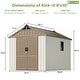 preview thumbnail 57 of 117, Patiowell 8' x 6' / 8' x 8' / 8' x 10 '/ 8' x 12' Plastic Outdoor Shed With Floor for Patio Furniture, Tools (Kick-It Shed)