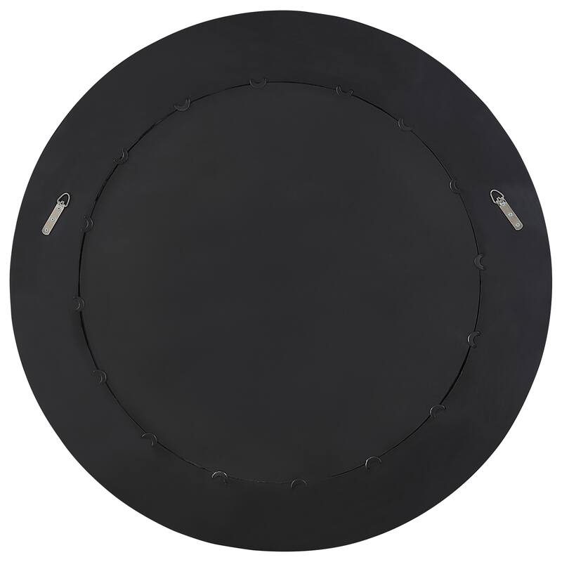Framed Beveled Round Wall Mirror - 41.25" - Espresso Finish