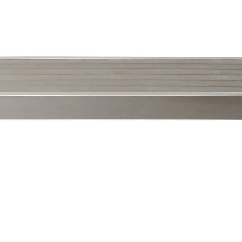Kylo 59 Inch Outdoor Bar Table, Gray Aluminum Frame, Plank Surface, Large