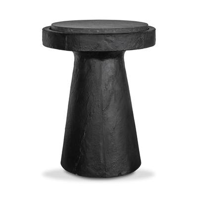 Macari Modern Concrete Pedetal Accent Table With Terrazzo Top - 16"W x 16"D x 21"H
