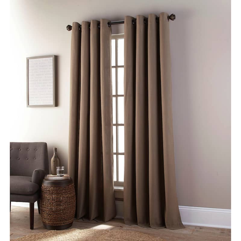 Grand Avenue Vanity Light Filtering Grommet Curtain panel - 84 Inches - Camel