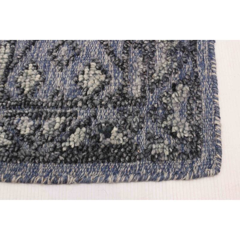 ECARPETGALLERY Hand-knotted Tangier Slate Blue Wool Rug - 5'4 x 7'6