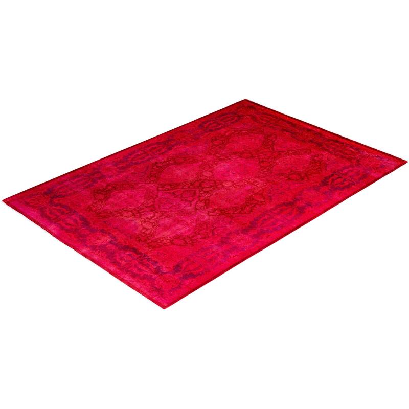 Overdyed, One-of-a-Kind Hand-Knotted Area Rug - Orange - 5' 10" x 8' 5"