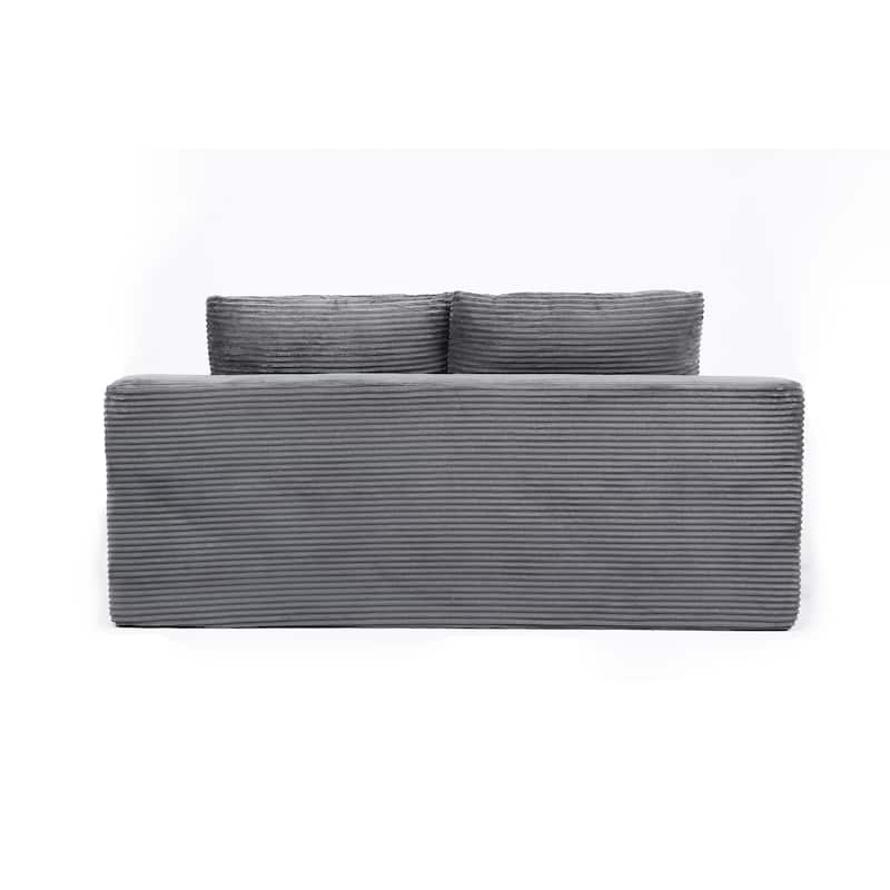 Anmytek Plush Soft Corduroy Modern Small Deep Seat Loveseat Sofa Bed with Reversible Cushions Pillows No Assembly Required