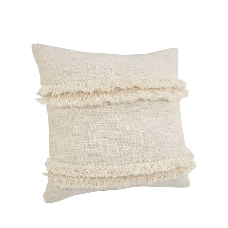 Sevita Rory Cream Striped Cotton Throw Pillow, Set of 2