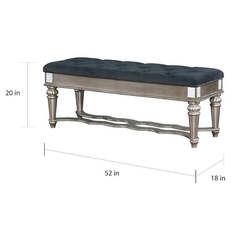 Zeln Traditional Fabric Tufted Upholstered Accent Bench by Furniture of America