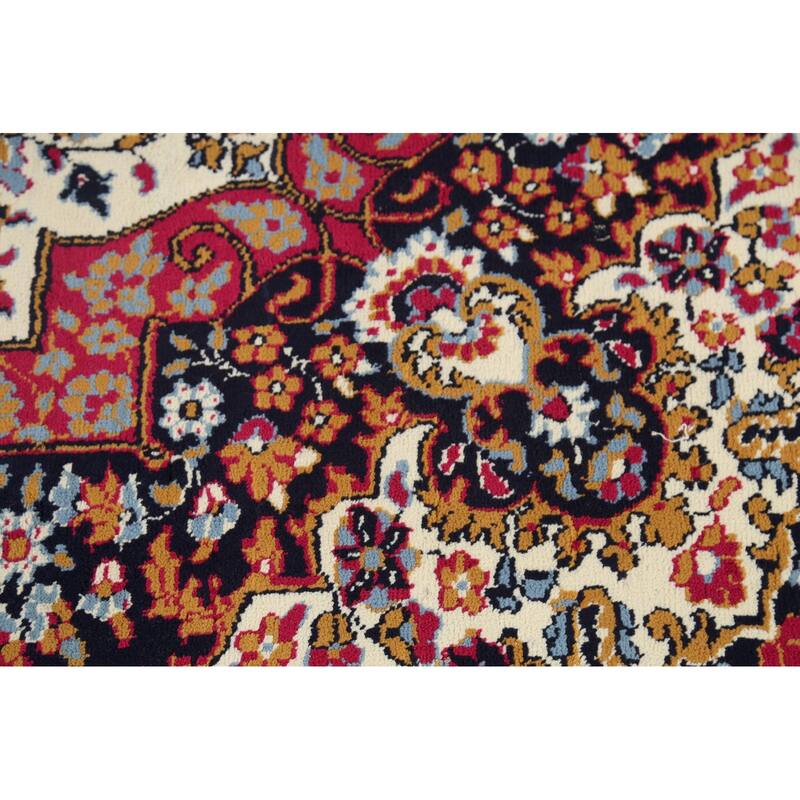 Floral Ivory Mashad Turkish Rug Machine Made Carpet - 6'4" x 9'6"