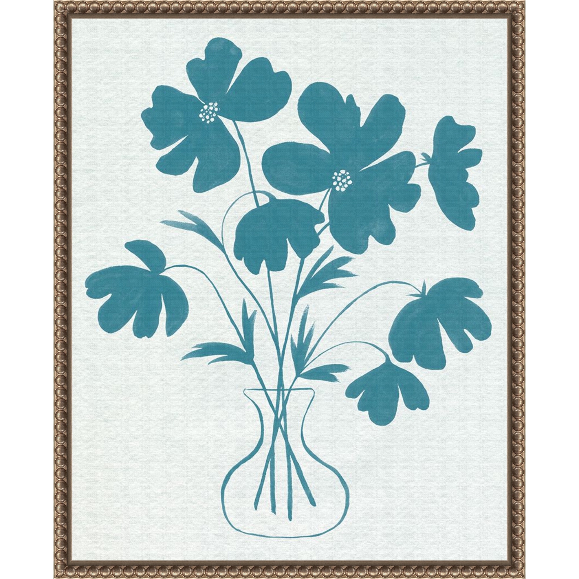 Elementary Arrangement II by Grace Popp Framed Canvas Wall Art Print - Sylvie Beaded Bronze