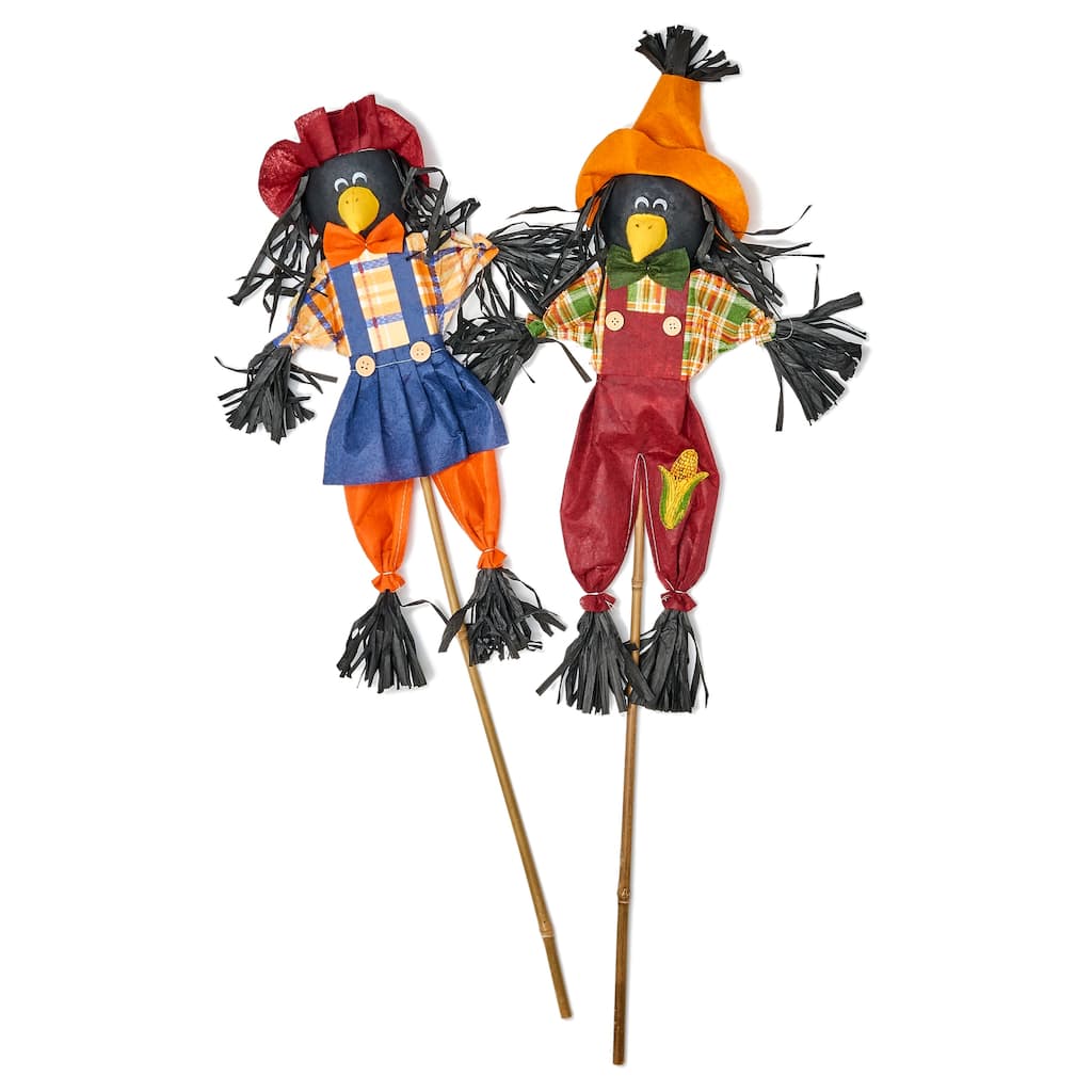 36" Crow on Stick, Set of 2