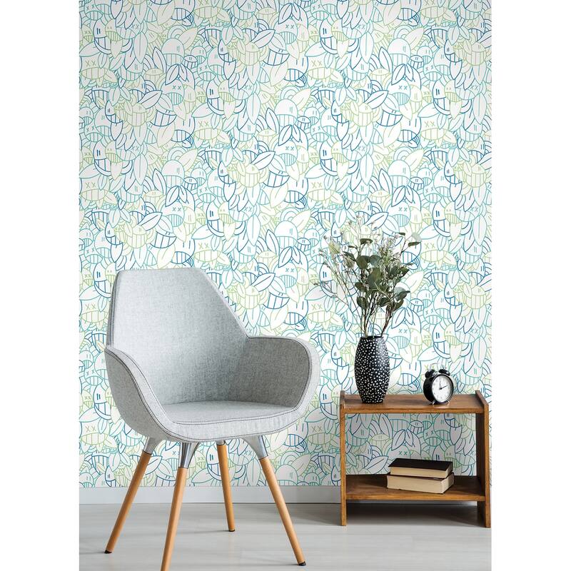 Arm of Casso Multi Cool Floral Sequence Peel & Stick Wallpaper