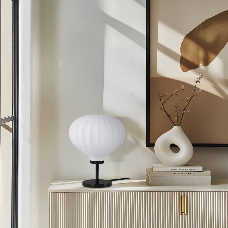 Brightech Nimbus LED Classic Matte Black Modern Round Dimmable Bedside Nightstand Desk Lamp
