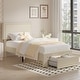 preview thumbnail 29 of 45, VECELO Plantform Beds, Kids Bed Frame with Storage Drawer, Height Adjustable Upholstered Bed, Twin Size Bed Set of 2