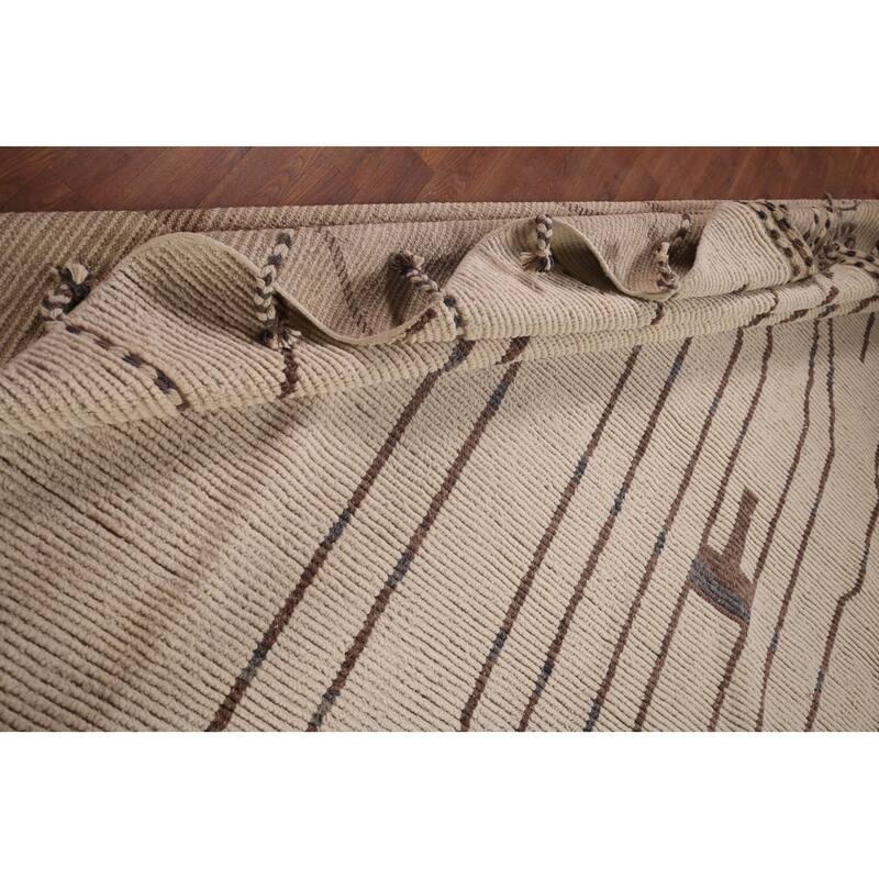 All-Over Abstract Moroccan Large Oriental Rug Handmade Wool Carpet - 9'11"x 14'5"