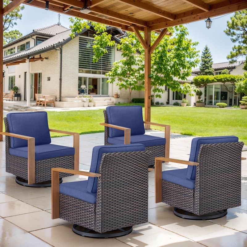 Gymojoy Patio Swivel Glider Chairs Set of 4