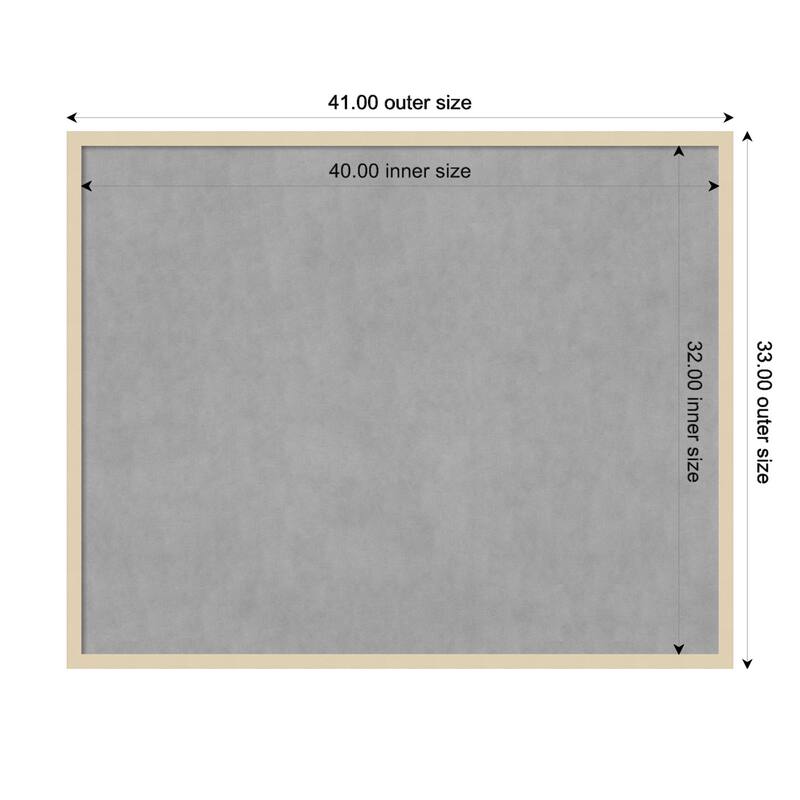 Amanti Art Svelte Natural Framed Magnetic Board - Board Size 40x32
