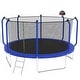 preview thumbnail 1 of 7, Trampoline with Basketball Hoop, Outdoor Trampoline with Enclosure Net Kids
