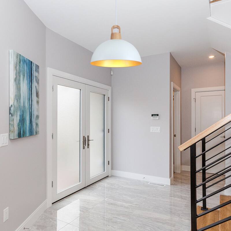 1 - light Industrial Dome Pendant Modern Hanging Lamp for Dining Room Living Room Foyer