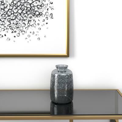 12" Dark Gray Geometric Round Glass Table Vase - 12.00