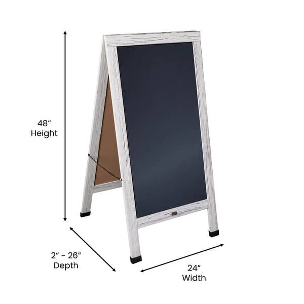 dimension image slide 8 of 15, Wood A-Frame Magnetic Chalkboard Set-Markers, Stencils, and Magnets