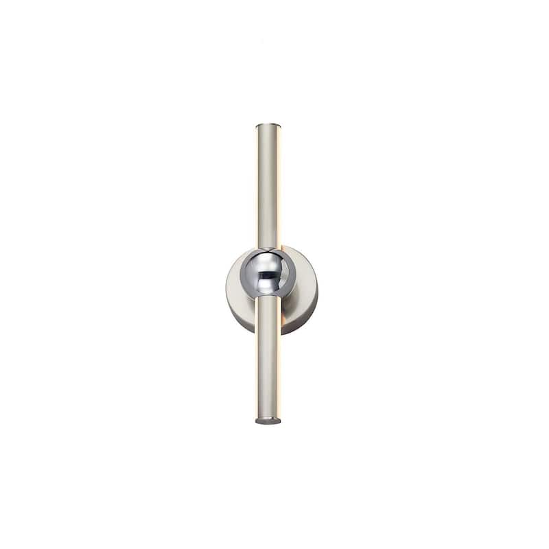 Justice Design Group Arzy 20" LED Linear Wall/Bath Sconce - Brushed Nickel w/ Chrome Accents Finish