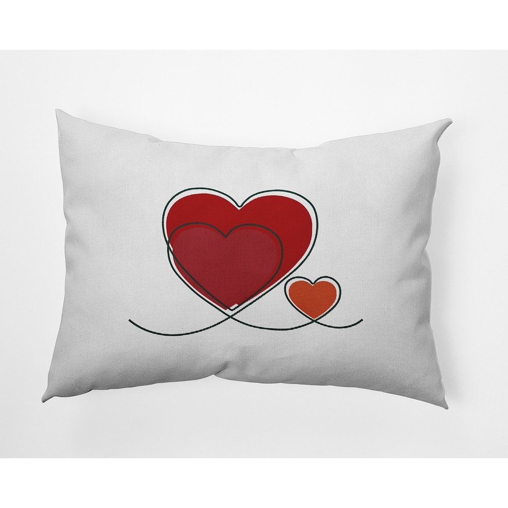 Hearts With Outlines Valentines Day Accent Pillow
