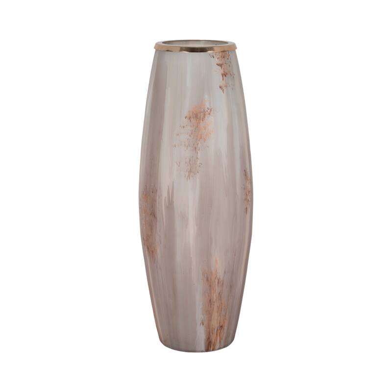 Sagebrook Home Curved Glass Vase, Glass/Metallic, Multi Finish, 17,24,31 Inch
